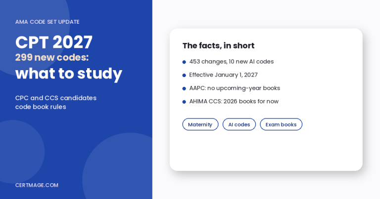 CPT 2027 Code Set: 299 New Codes, 10 New AI Codes, and What CPC and CCS Candidates Should Study article